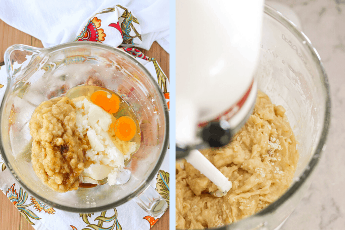 Ingredients for and the making of a cake.