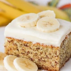 Banana Cake with Cream Cheese Frosting.