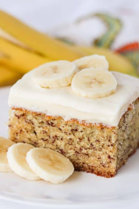 Banana Cake with Cream Cheese Frosting.