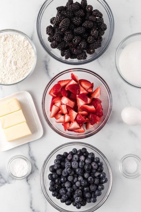 Ingredients for Berry Cobbler.