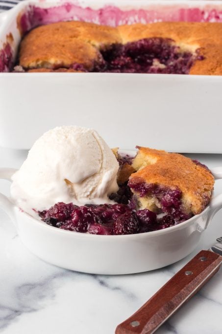 Cobbler made with fresh berries.