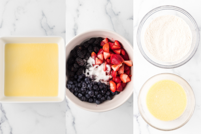 First set of process photos for Berry Cobbler.