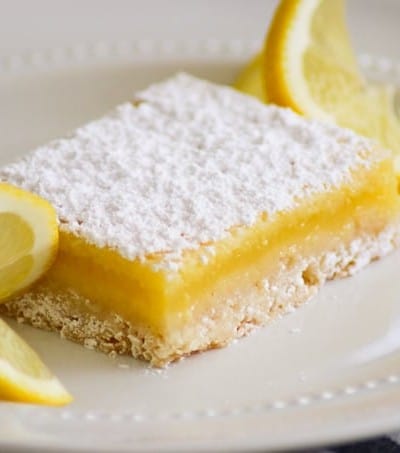 Easy Lemon Bar slice.