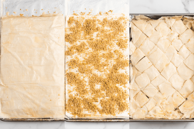 Process photos for Baklava.