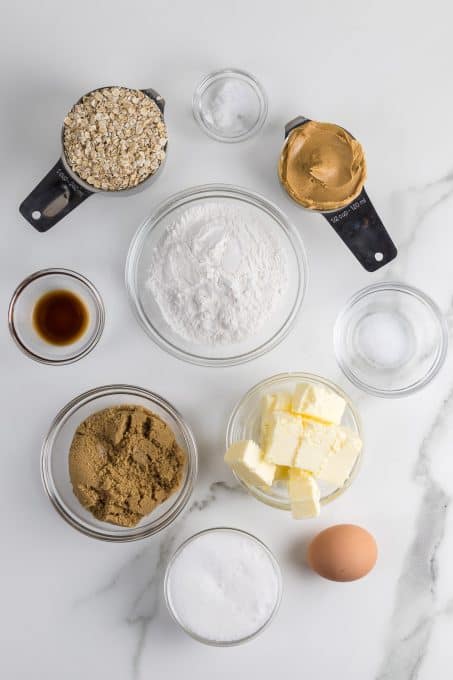 Ingredients for Peanut Butter Sandwich Cookies