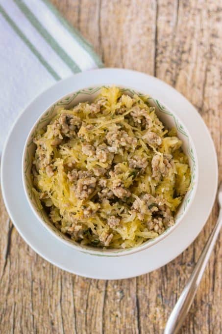 Sausage and Spaghetti Squash for ean easy, low carb dinner.