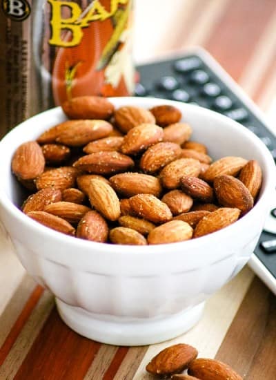 Bowl of Baked Spiced Almonds.