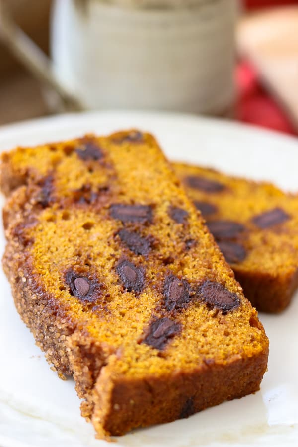 Chocolate Chunks in Pumpkin Bread. Chocolate Chunks in Pumpkin Bread.