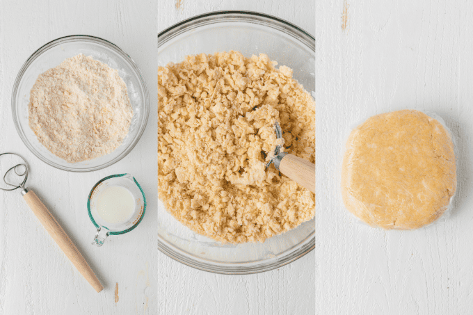 Process photos to make a galette crust.