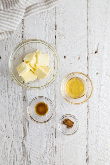 Ingredients for cinnamon honey butter.