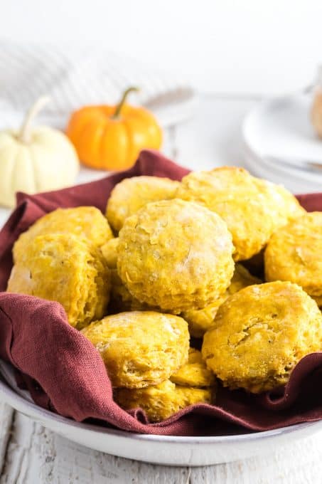 A basket of pumpkin biscuits.