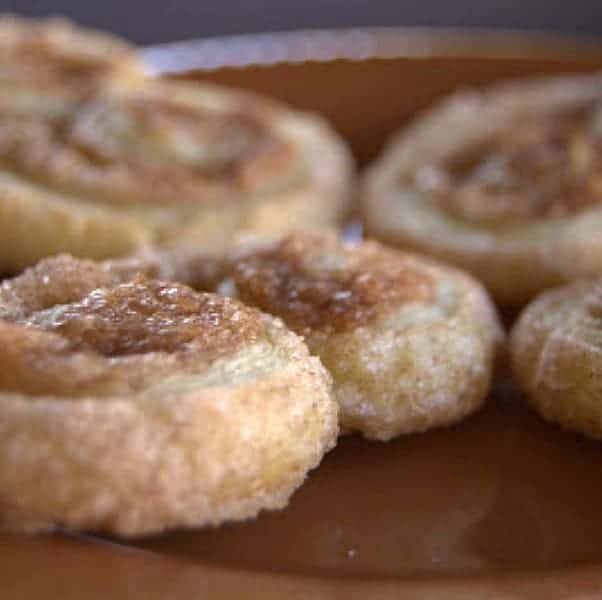  These Cinnamon Sugar Palmiers are the perfect treat to accompany your morning coffee and are easily made from pastry dough and a cinnamon sugar combination. Make these and you'll make any breakfast a little more special. 