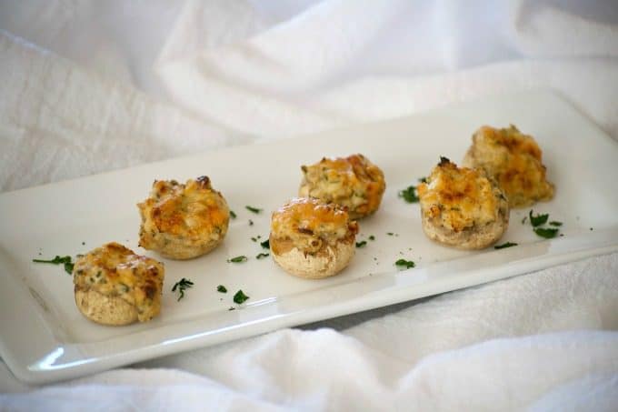 TheseÂ Cream Cheese Stuffed MushroomsÂ are button mushrooms filled with cream cheese and a simple season mixture. They're a simple and delicious appetizer that won't last long once they're set out!