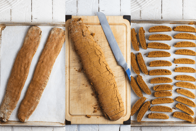 Process photos for making ginger biscotti