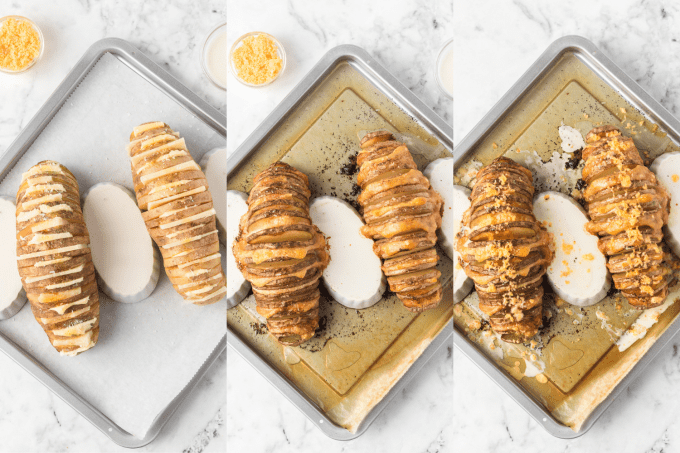Process photos for Scalloped Hasselback Potatoes