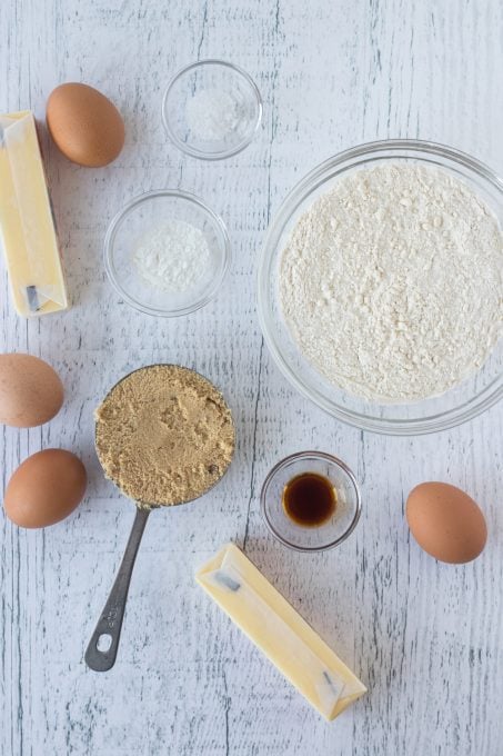 Ingredients for a pound cake.