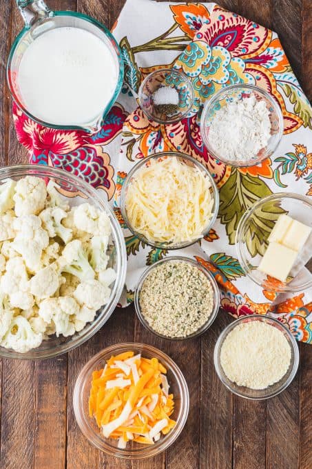 Ingredients for Cauliflower Gratin.