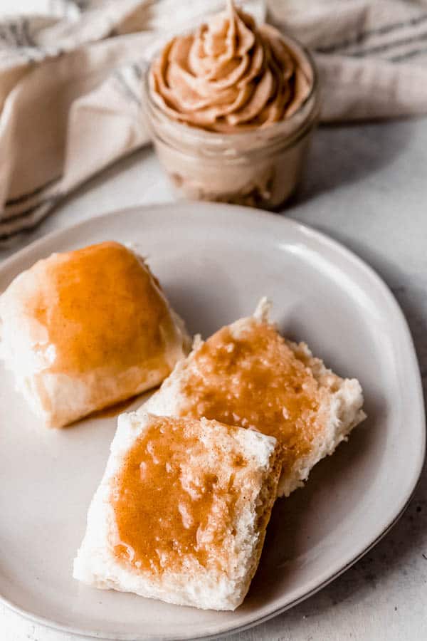 Copycat Texas Roadhouse Rolls with Cinnamon Honey Butter.