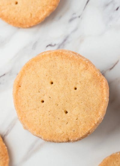 Cookies made with a European--style butter.