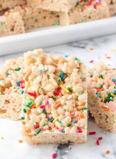 Rice Kripsie Treats with Funfetti cake mix.