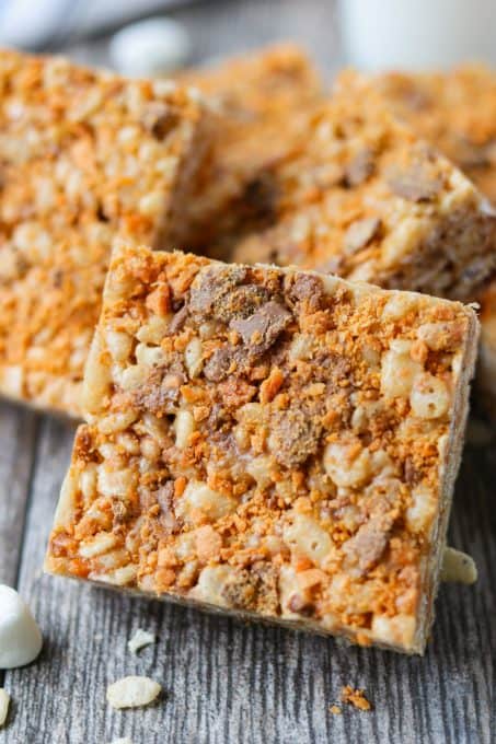 Butterfinger Rice Krispies Treats