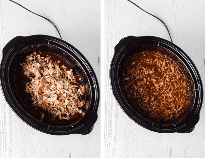 Second set of process photos for Shredded Chicken Sandwiches.