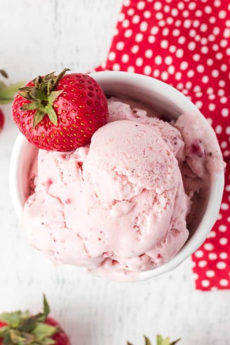 Ice cream made of roasted strawberries.