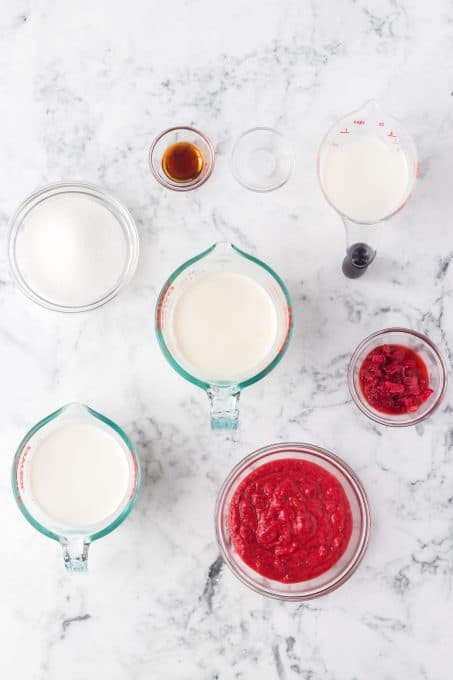 Ingredients for Roasted Strawberry Ice Cream