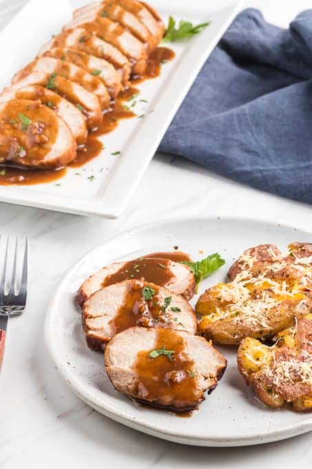 Roast Pork Tenderloin with a marinade made with Jack Daniel's whiskey.