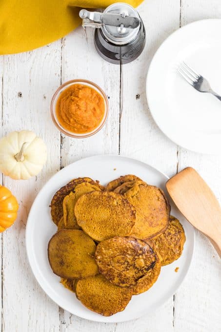 A plateful of pumpkin pancakes.