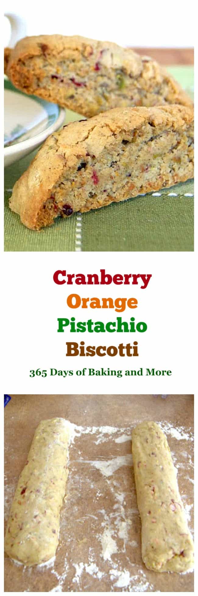 This Cranberry Orange Pistachio Biscotti is an Italian biscuit cookie with the flavors of the holiday season. They will be delicious dunked in a cup of tea or eaten with your morning coffee.