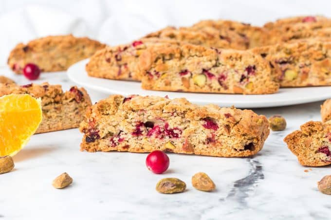 Cranberry Orange Pistachio Biscotti