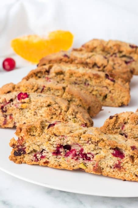 Cranberry Orange Pistachio Biscotti