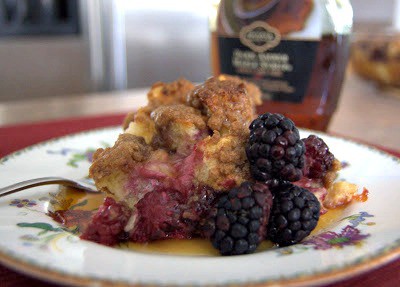 A delicious baked French toast made even better with the addition of blackberries!