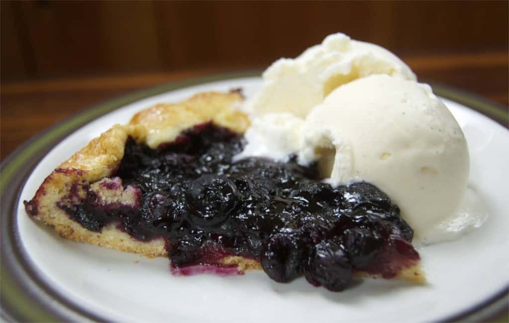 Blueberry Ginger Galette - a delicious and easy dessert made with blueberries and crystallized ginger. Great with a side of ice cream!