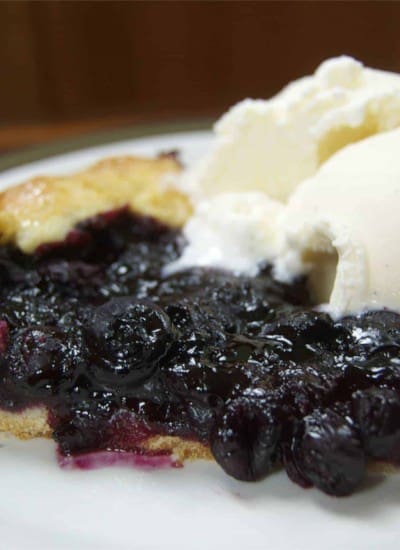 Blueberry Ginger Galette - a delicious and easy dessert made with blueberries and crystallized ginger. Great with a side of ice cream!
