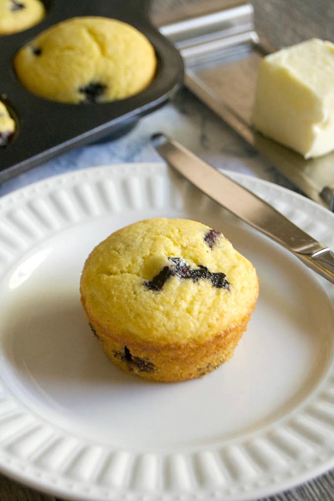 Blueberry Cornmeal Muffins are the corn muffins you love with the great addition of plump delicious blueberries. Add something new to your breakfast table!
