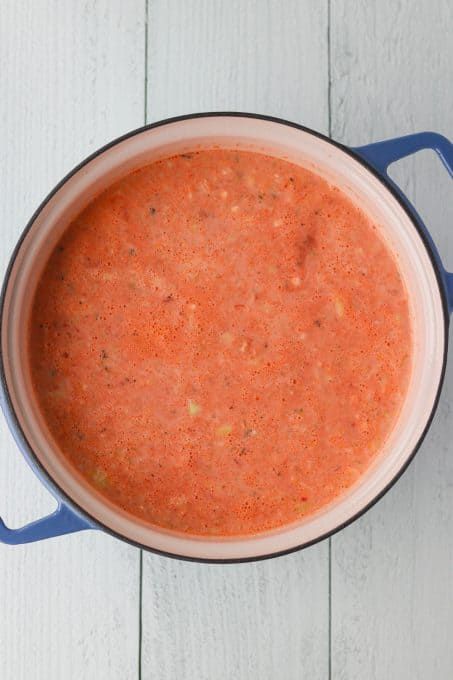 A creamy tomato soup.