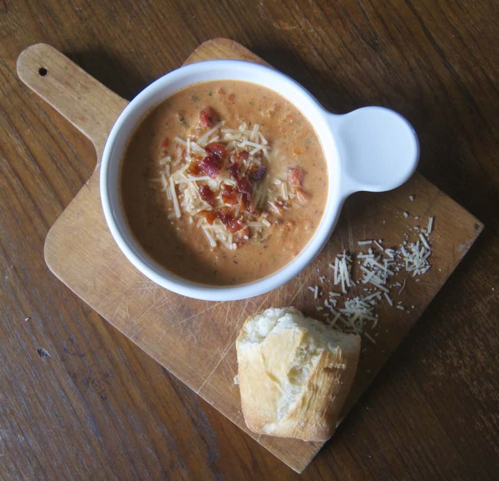 A bowl of Creamy Tomato Basil Soup