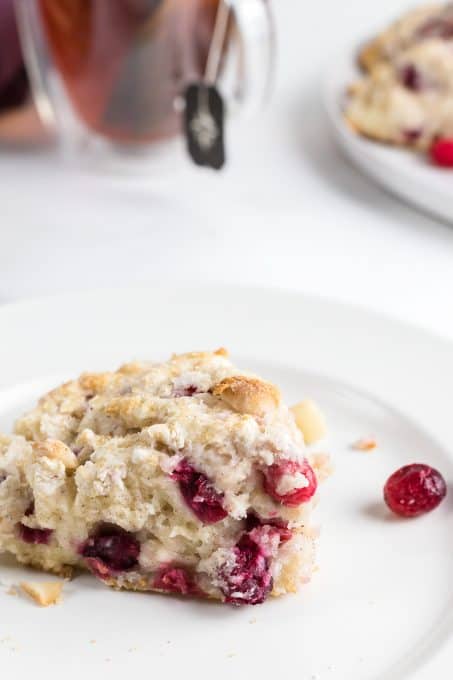 Cranberry Scones with chopped Macadamia nuts.