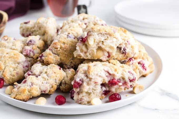 Perfect Cranberry scones with nuts for the holidays.