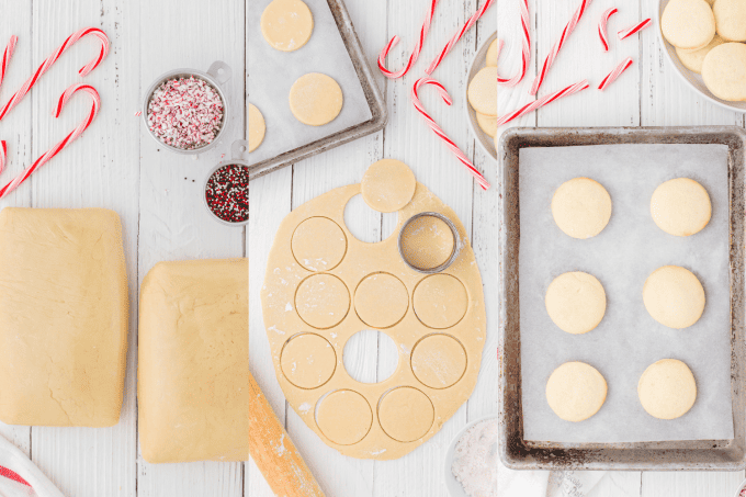 Second set of process photos for Peppermint Frosted Sugar Cookies.