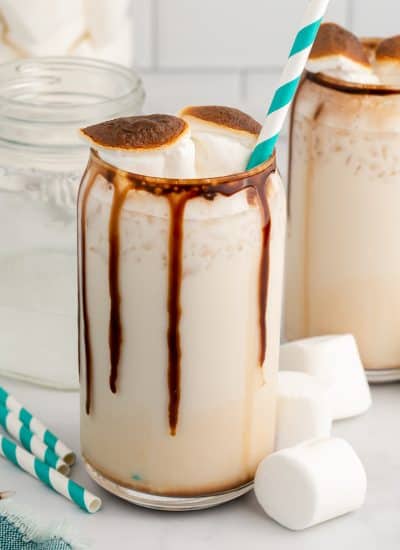 An icy mudslide topped with toasted marshmallows.
