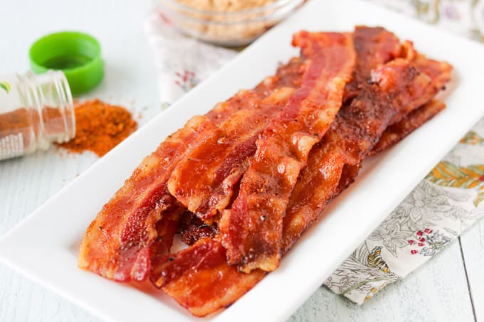 Bacon with brown sugar and cajun seasoning.