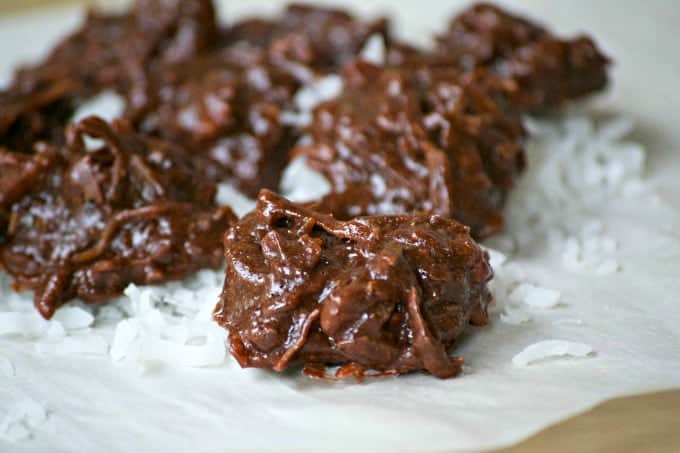 These Chocolate coconut cookies are flour-less cookies that are chewy, chocolatey, sweet and delicious. You can't stop at just one!