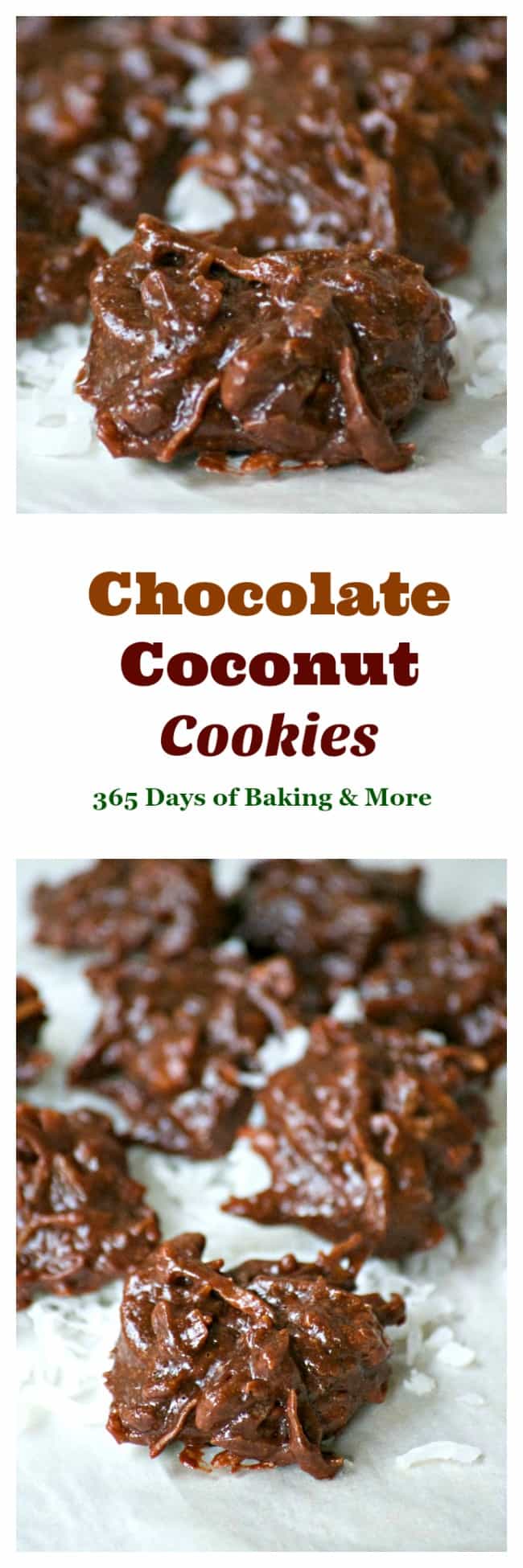 These Chocolate coconut cookies are flour-less cookies that are chewy, chocolatey, sweet and delicious. You can't stop at just one!