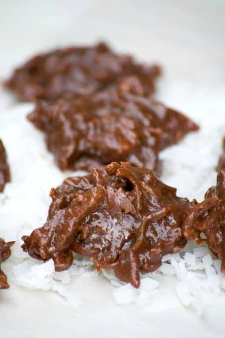 These Chocolate coconut cookies are flour-less cookies that are chewy, chocolatey, sweet and delicious. You can't stop at just one!