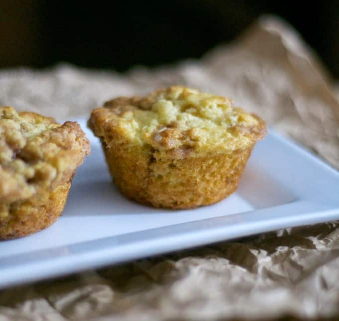 A soft, tasty muffin that has cinnamon and sugar mixed throughout. Perfect with that morning cup of coffee.