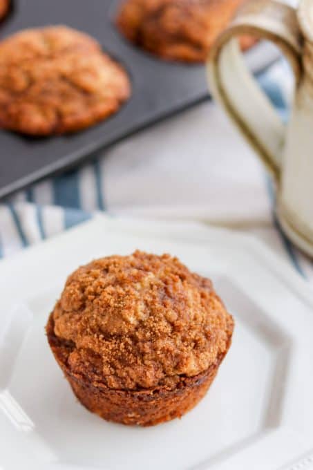 A muffin filled with cinnamon and sugar streusel.