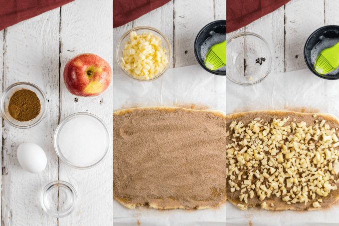 Process steps for Caramel Apple Cookie assembly.